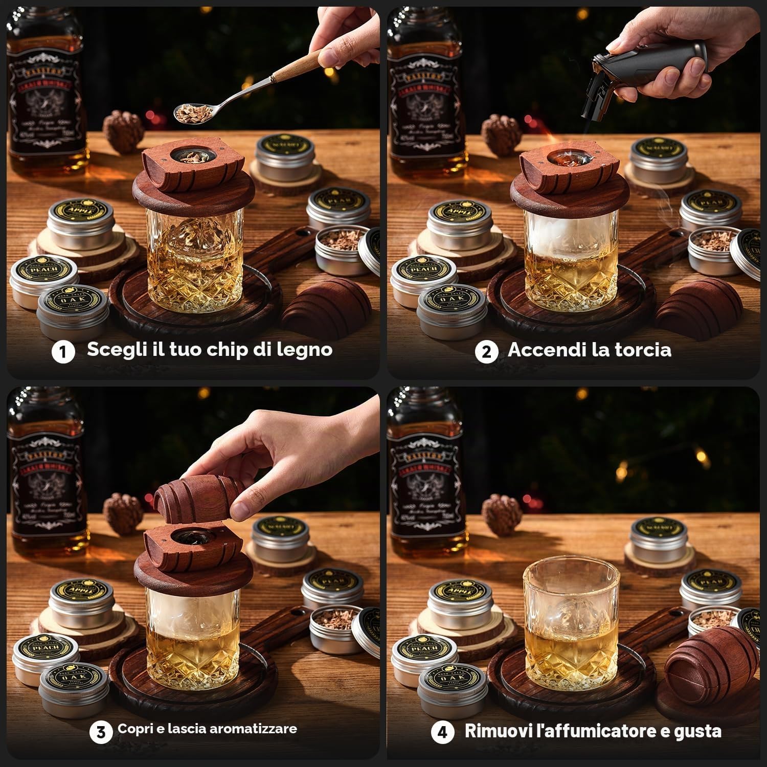 Affumicatore per cocktail con trucioli di legno – foto 5