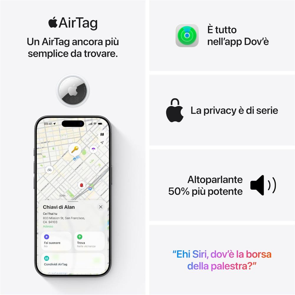 Apple AirTag – localizzatore per chiavi e borse – foto 4