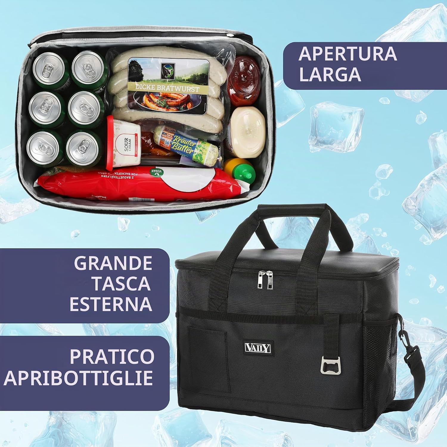 Borsa termica pieghevole da picnic
