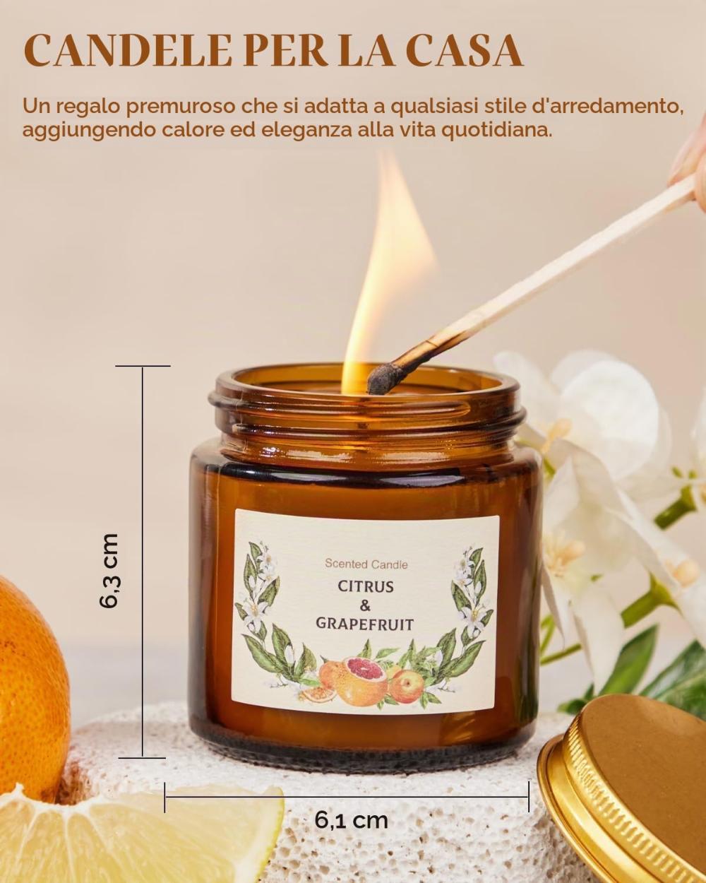 Candela profumata in cera di soia con vasetto riutilizzabile – foto 6