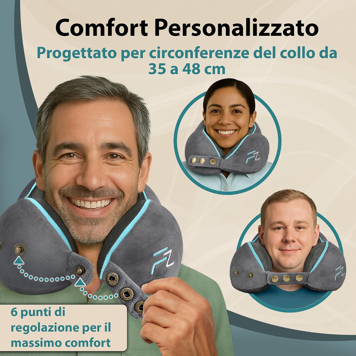 Cuscino da viaggio cervicale in memory foam – foto 2