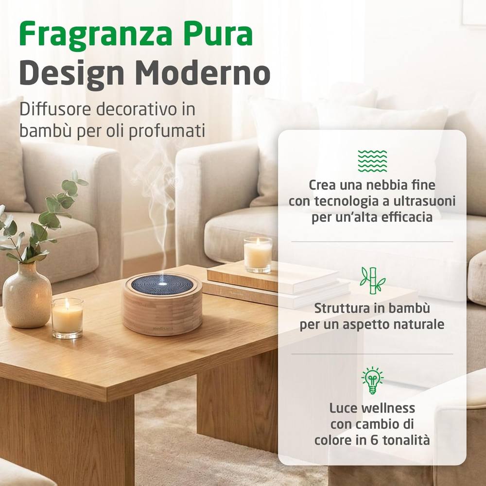 Diffusore ad ultrasuoni per oli essenziali con luce LED – foto 2