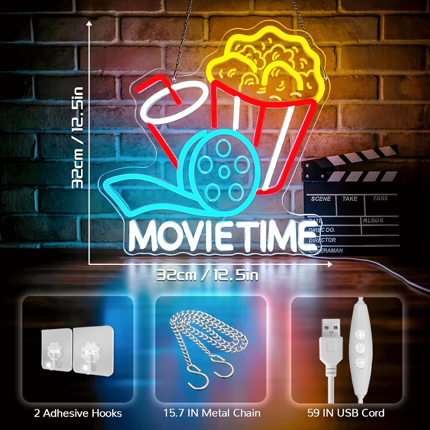 Insegna luminosa LED a tema cinema – foto 2