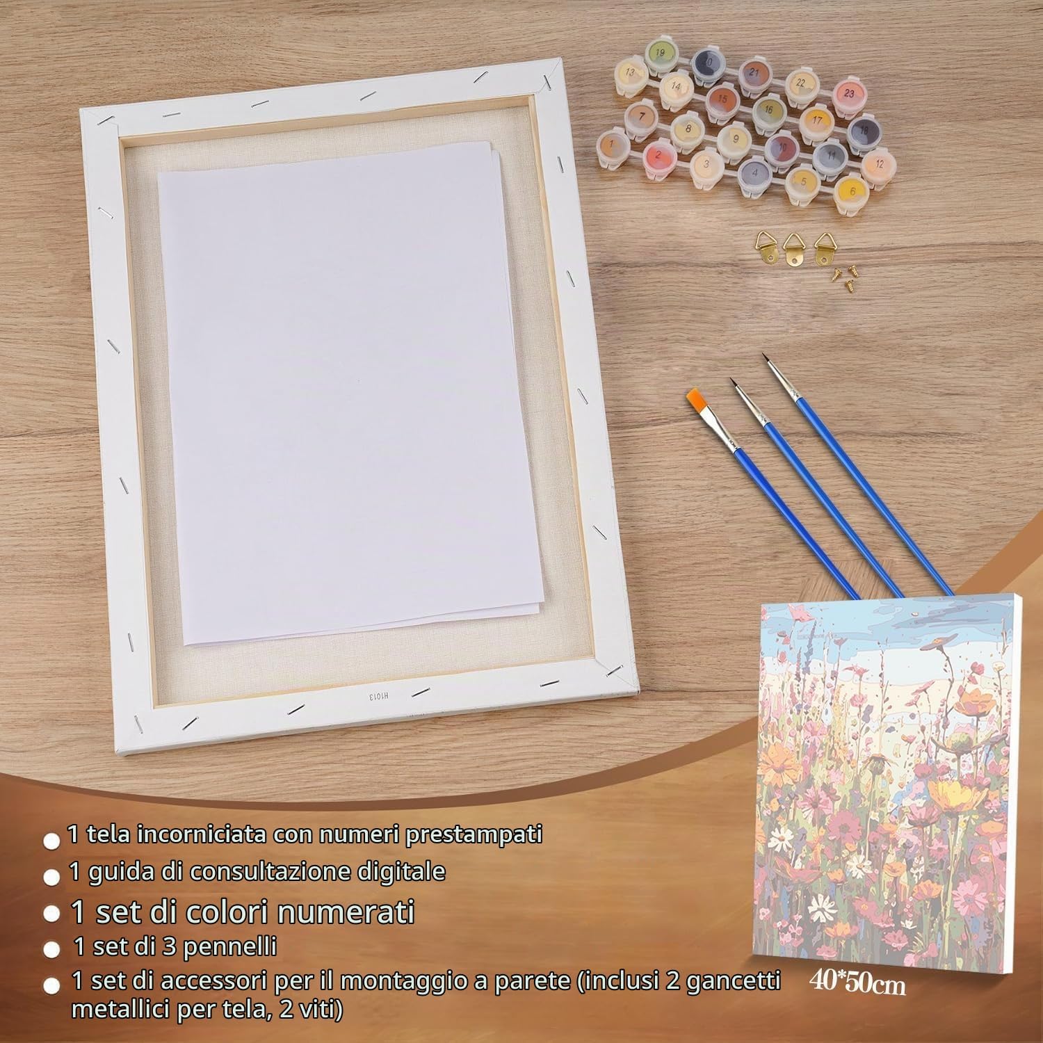 Kit dipingere con i numeri con tela e pennelli – foto 5