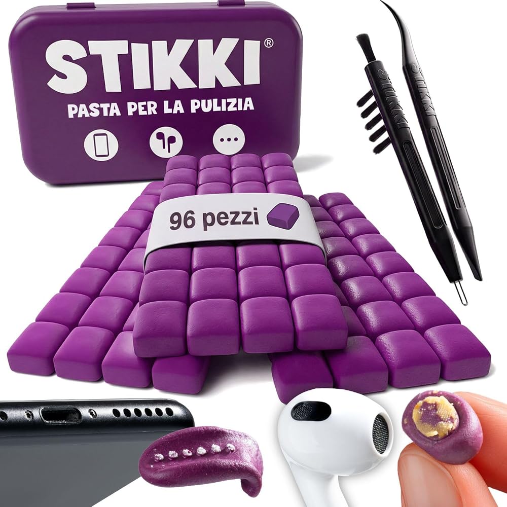 Kit pulizia smartphone e auricolari con pasta e 2 strumenti