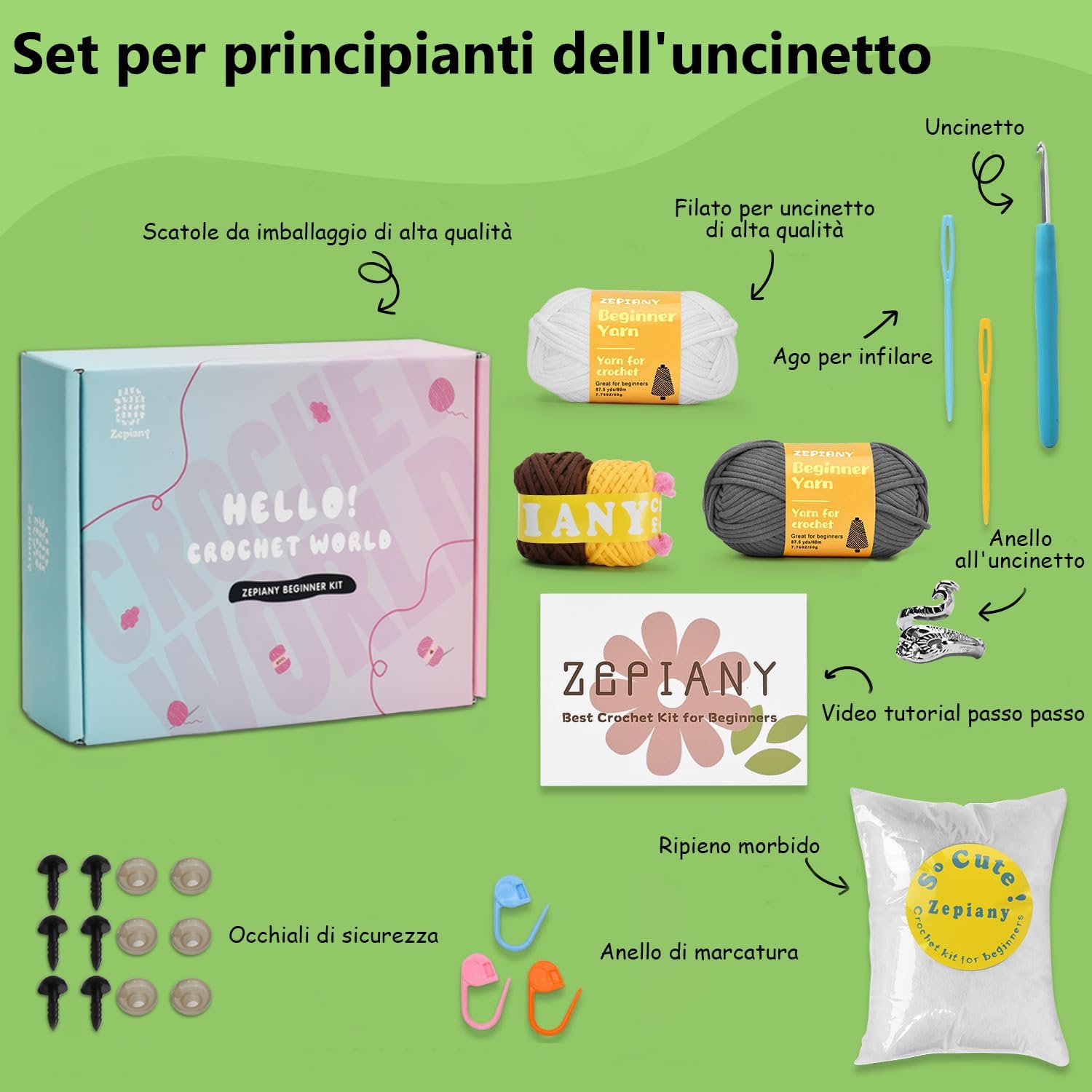 Kit uncinetto per creare piccoli amigurumi – foto 2