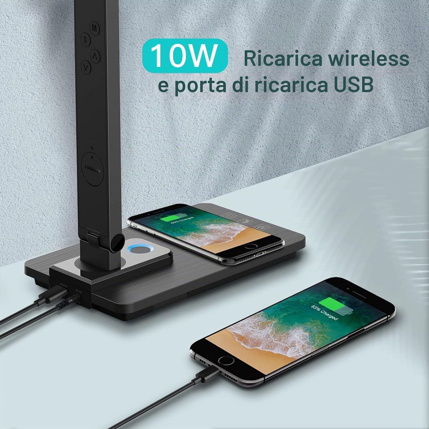 Lampada da scrivania LED con ricarica wireless – foto 4