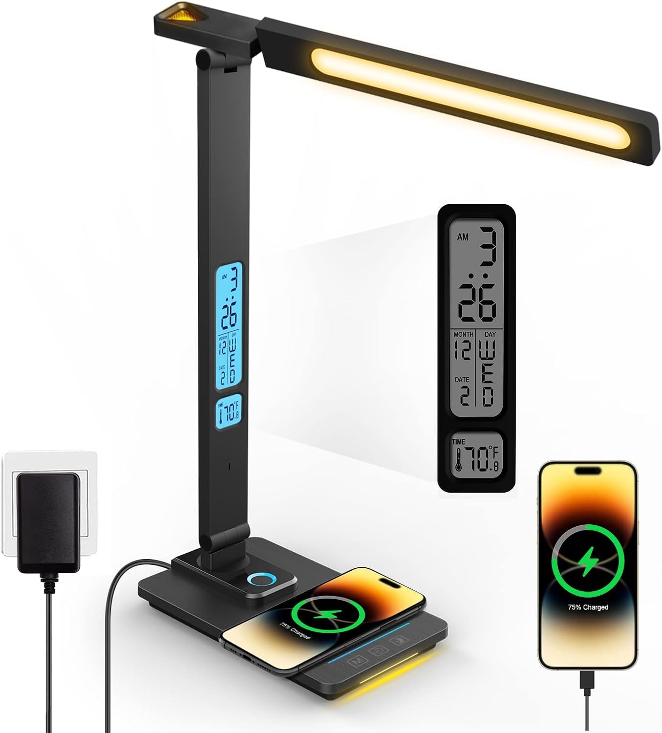 Lampada da scrivania LED con ricarica wireless – foto 5