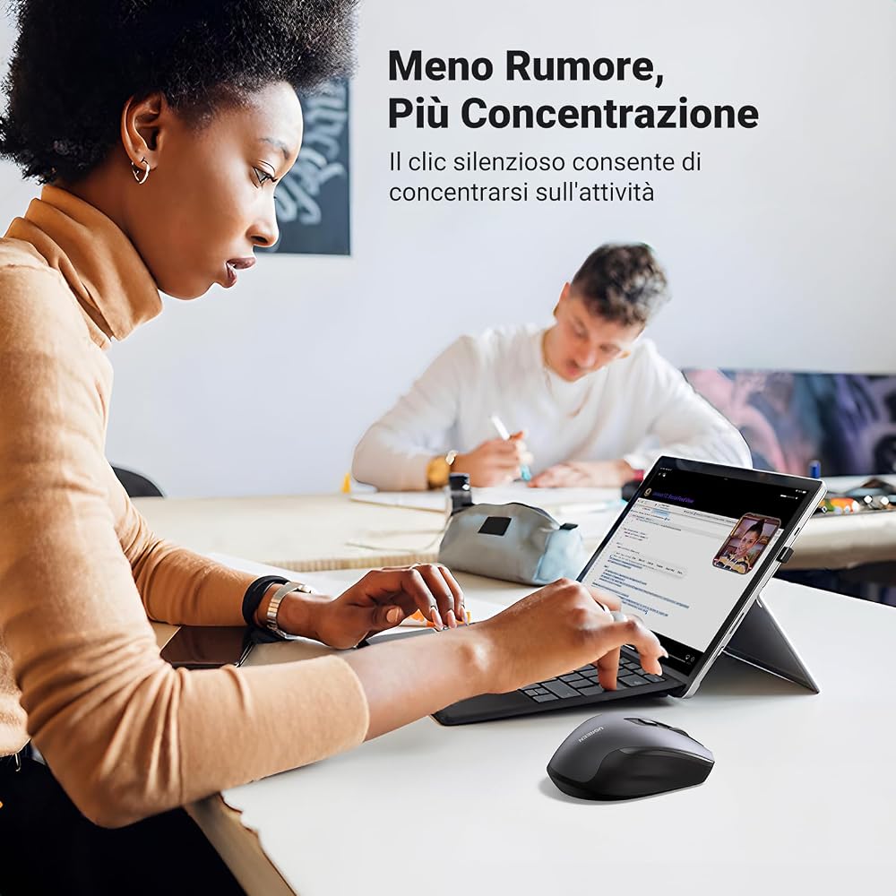Mouse wireless 2.4 GHz ergonomico e silenzioso – foto 4