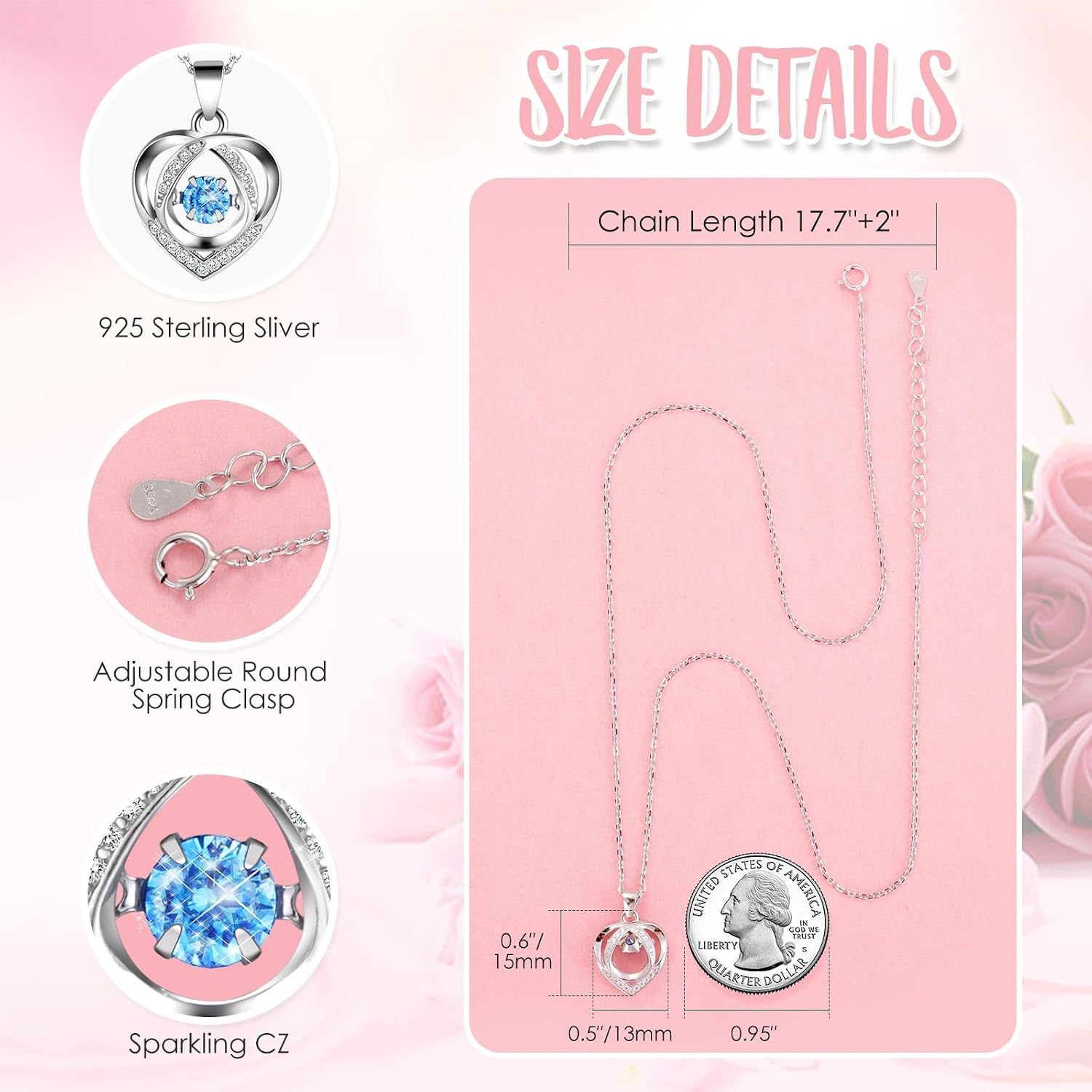 Rosa stabilizzata con collana e orsetto di rose – foto 4