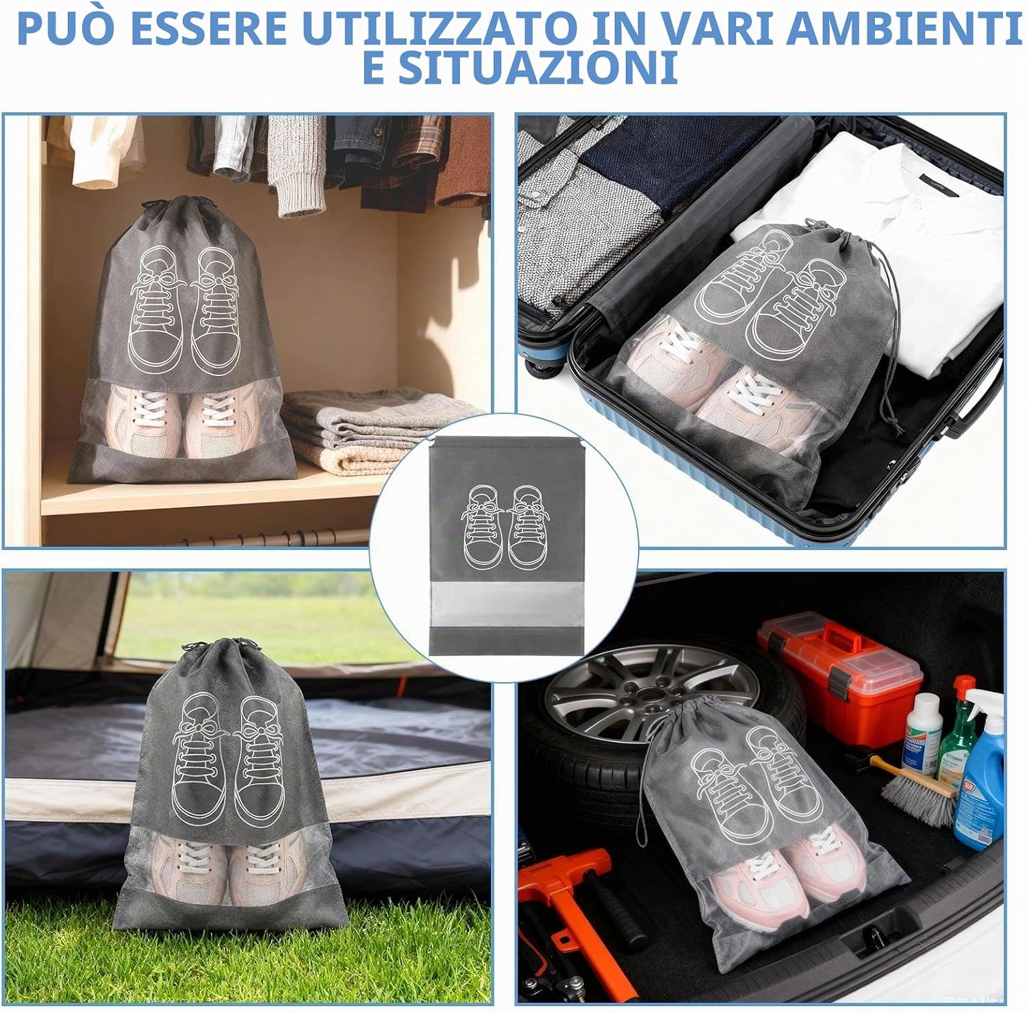 Set sacche da viaggio per scarpe e abiti – foto 4