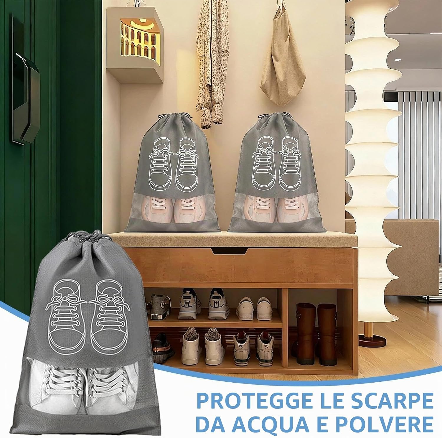 Set sacche da viaggio per scarpe e abiti