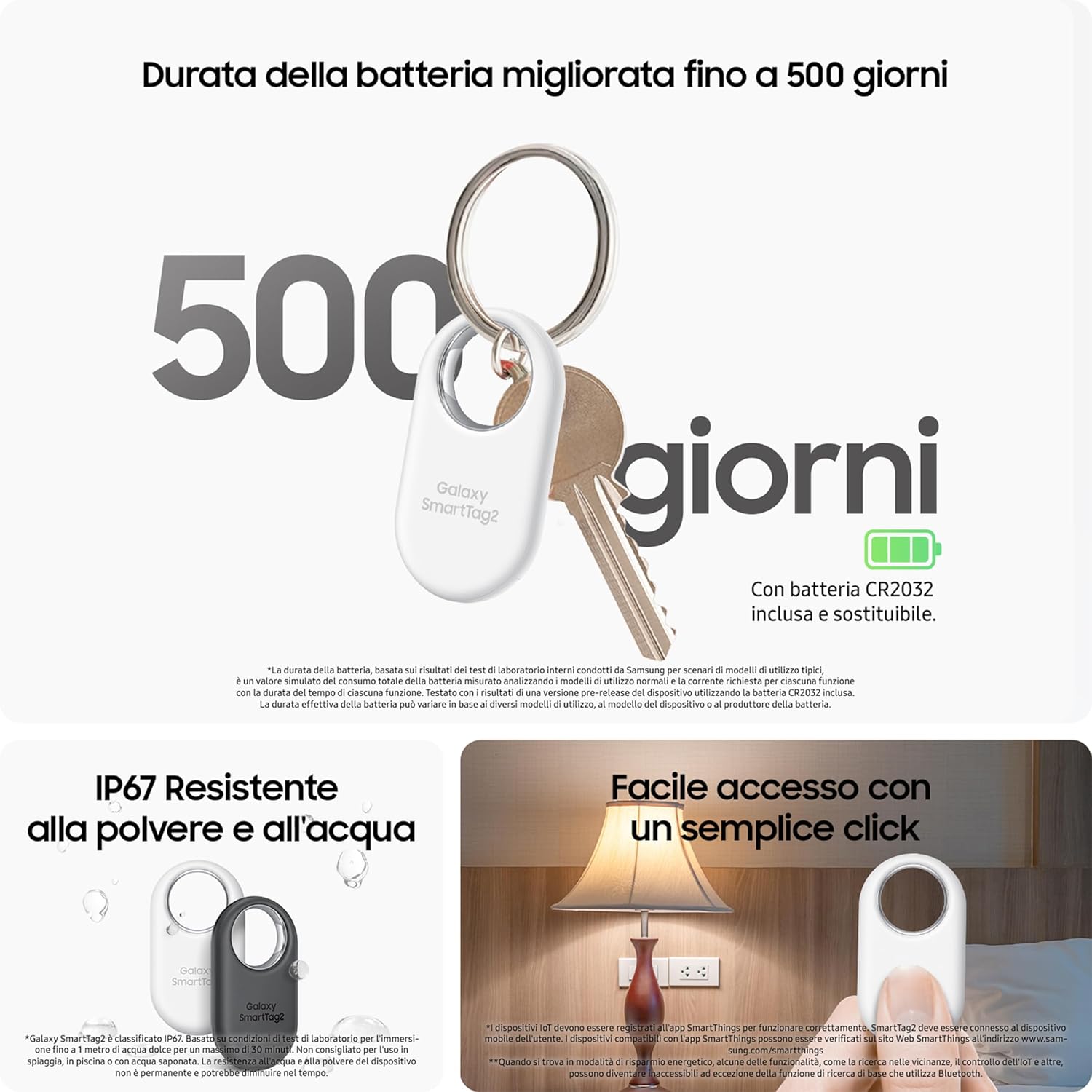 Samsung Galaxy SmartTag2 (4 Pezzi) Localizzatore Bluetooth con Modalità Smarrito – foto 2