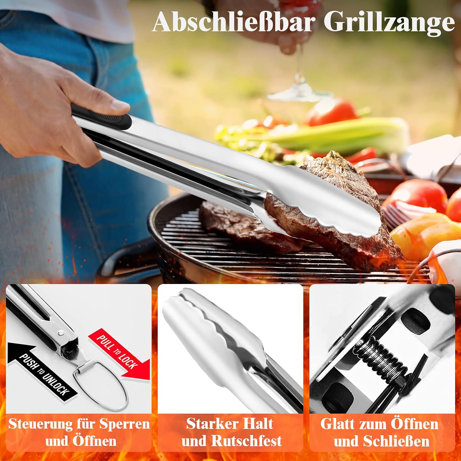 Set 30 posate per barbecue con valigetta – foto 2