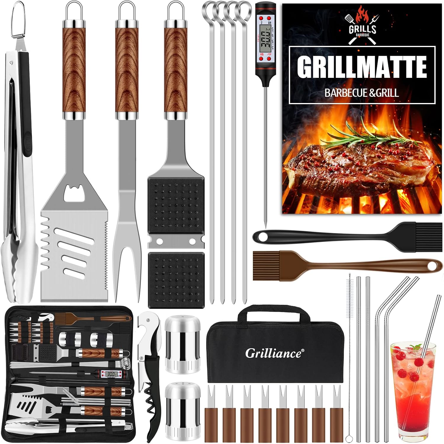 Set 30 posate per barbecue con valigetta