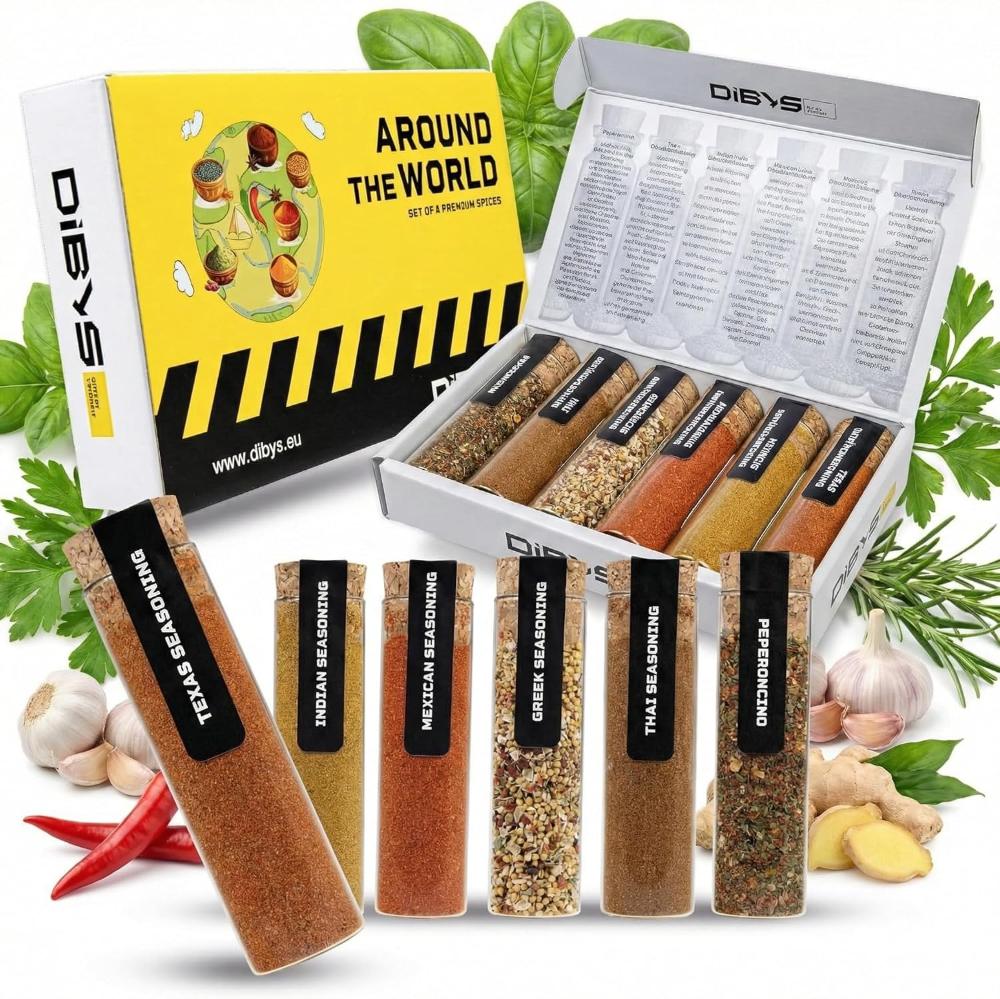 Set di spezie e sale aromatizzati da tutto il mondo