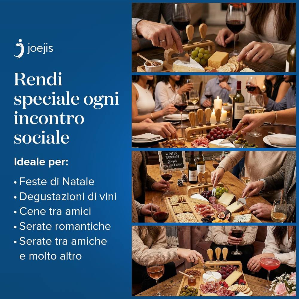 Tagliere per formaggi in bambù con coltelli – foto 6