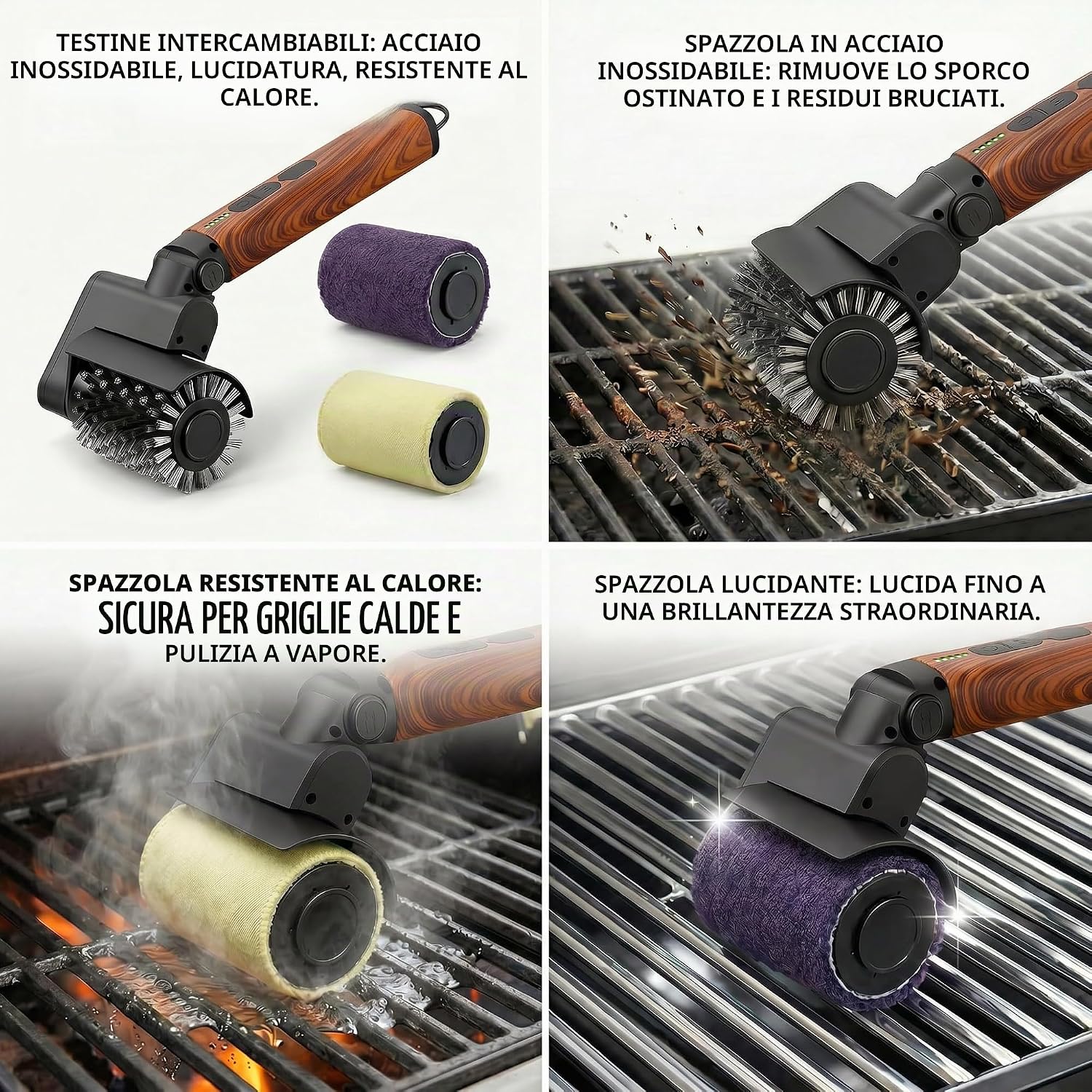 Spazzola per barbecue elettrica 3 in 1 – foto 4
