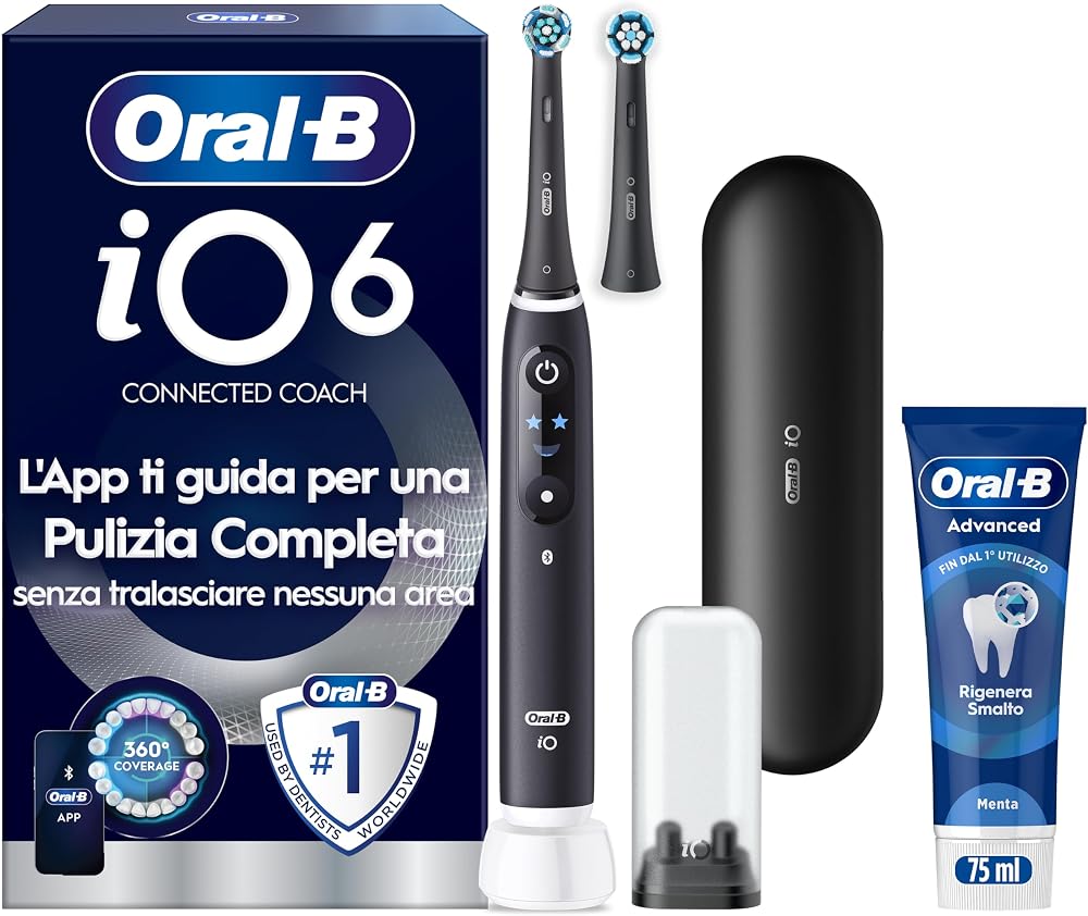 Oral-B iO 6 spazzolino elettrico con 2 testine e custodia