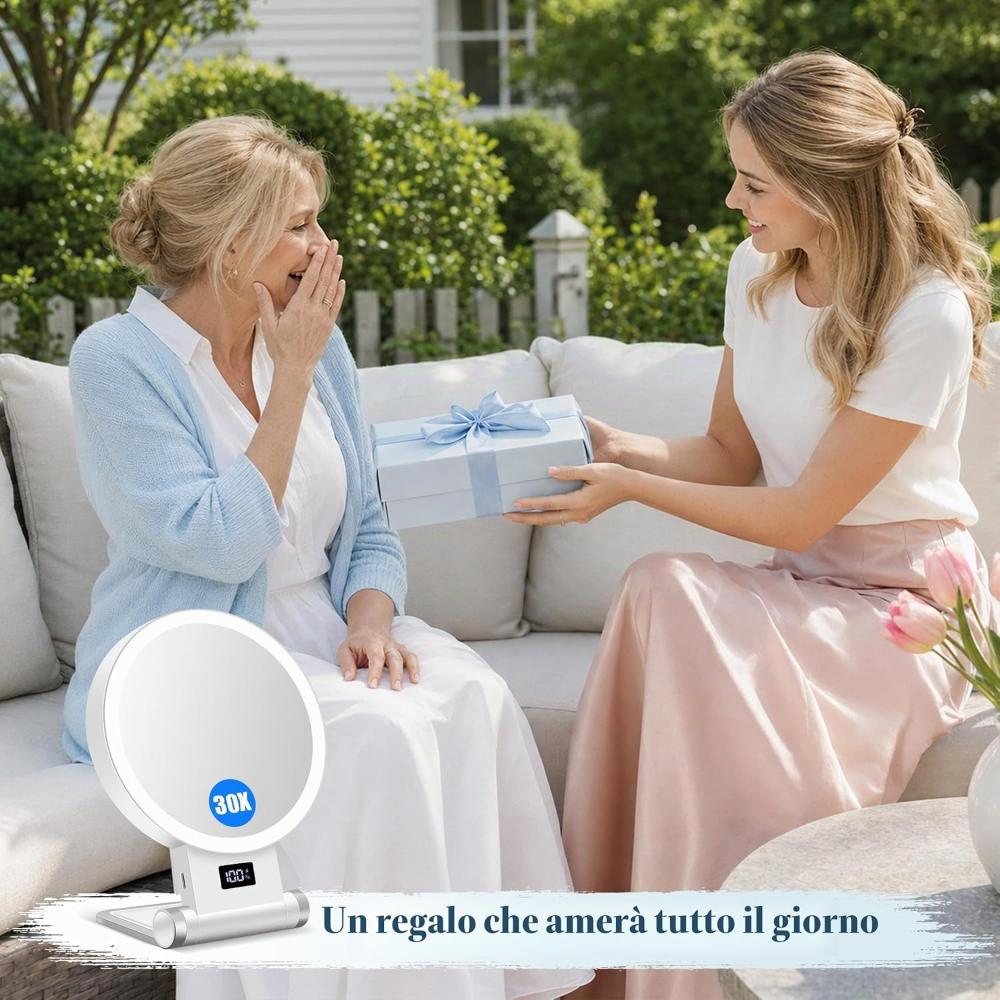 Specchio da trucco con luci LED e ingrandimento – foto 3