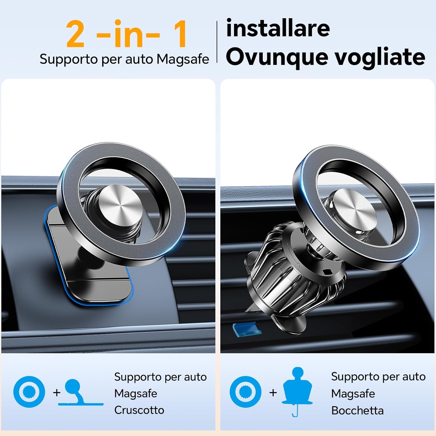 Supporto magnetico per smartphone da auto – foto 2
