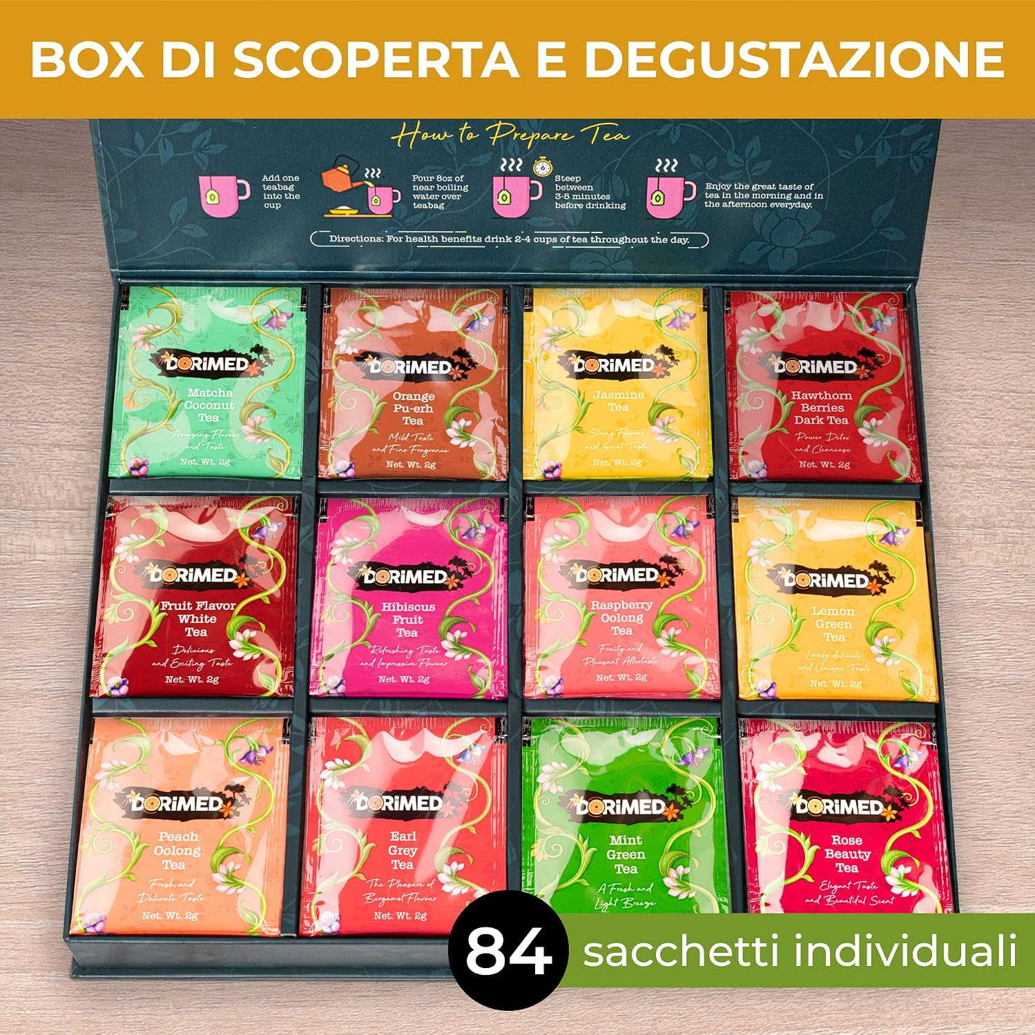 Cofanetto di tè e infusi in bustine di seta – foto 2