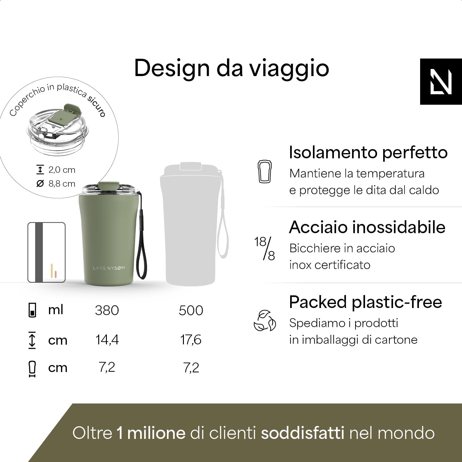Tazza termica da viaggio con chiusura salvagoccia – foto 4